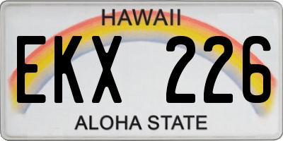HI license plate EKX226