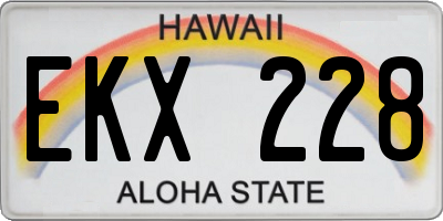 HI license plate EKX228