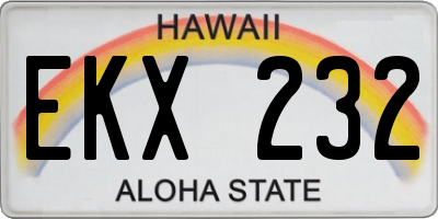 HI license plate EKX232