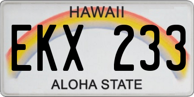 HI license plate EKX233