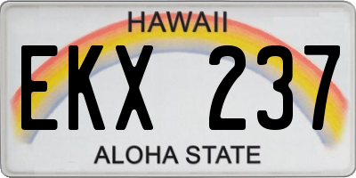 HI license plate EKX237