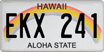 HI license plate EKX241