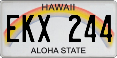 HI license plate EKX244