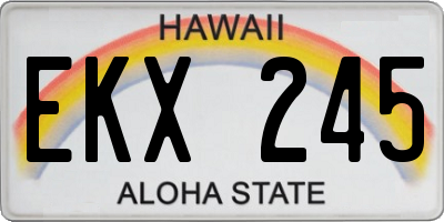 HI license plate EKX245