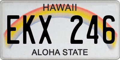 HI license plate EKX246