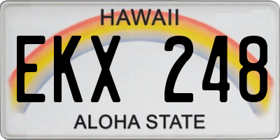 HI license plate EKX248
