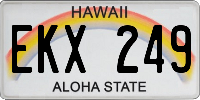 HI license plate EKX249