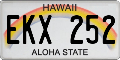 HI license plate EKX252