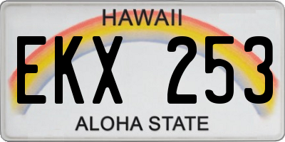 HI license plate EKX253