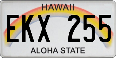 HI license plate EKX255