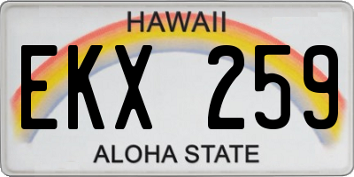 HI license plate EKX259