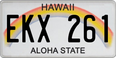 HI license plate EKX261