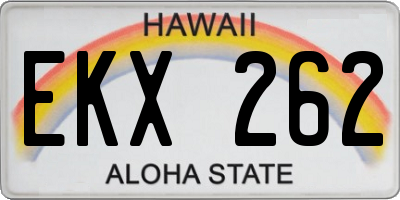 HI license plate EKX262