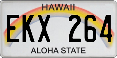 HI license plate EKX264