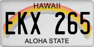 HI license plate EKX265