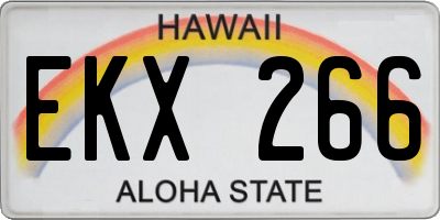 HI license plate EKX266