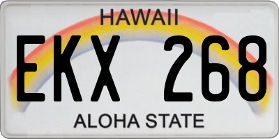 HI license plate EKX268