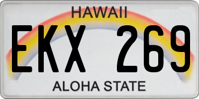 HI license plate EKX269