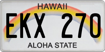 HI license plate EKX270