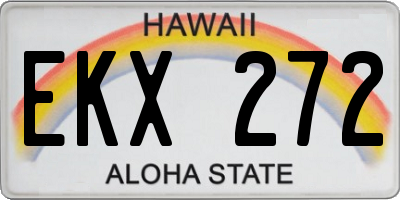 HI license plate EKX272