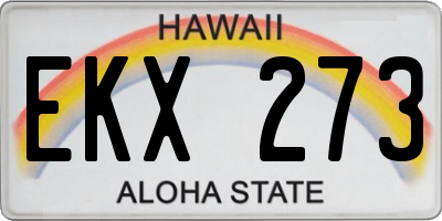 HI license plate EKX273