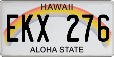 HI license plate EKX276