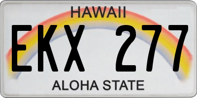 HI license plate EKX277