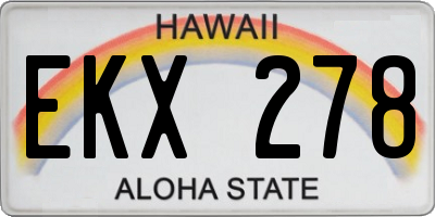 HI license plate EKX278