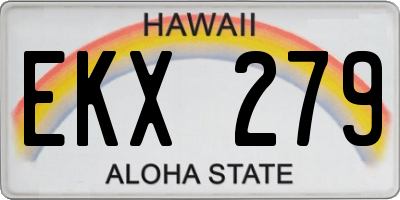 HI license plate EKX279