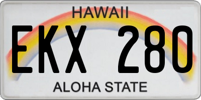 HI license plate EKX280