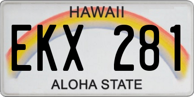 HI license plate EKX281