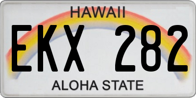 HI license plate EKX282