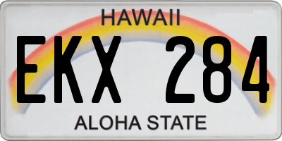 HI license plate EKX284
