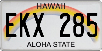 HI license plate EKX285