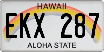 HI license plate EKX287