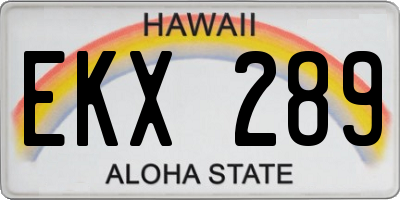HI license plate EKX289