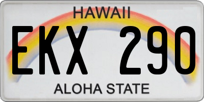 HI license plate EKX290