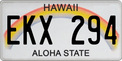 HI license plate EKX294