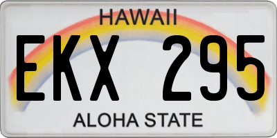 HI license plate EKX295