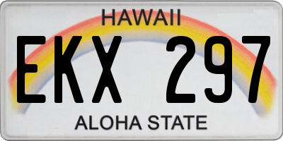 HI license plate EKX297