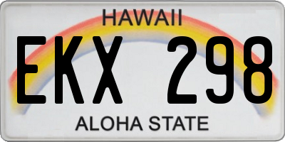 HI license plate EKX298