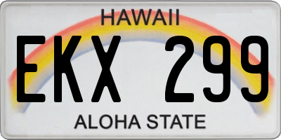 HI license plate EKX299