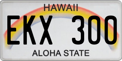 HI license plate EKX300
