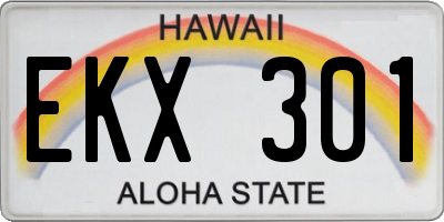 HI license plate EKX301