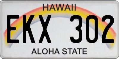 HI license plate EKX302