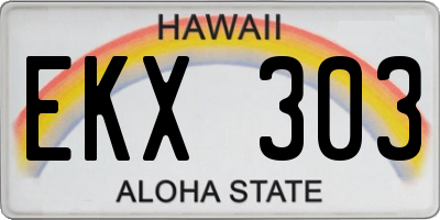 HI license plate EKX303