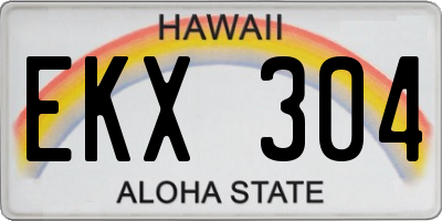 HI license plate EKX304