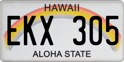 HI license plate EKX305