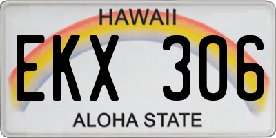 HI license plate EKX306
