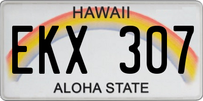 HI license plate EKX307